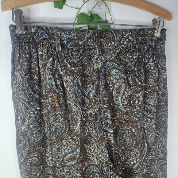 Woolrich Brown Paisley Rayon Pleated Pants - Picture 9 of 11
